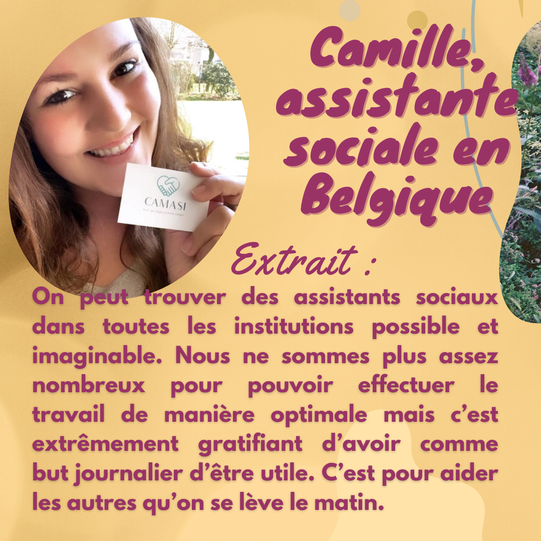 Camille assistante sociale en Belgique – Mois du travail social 2022