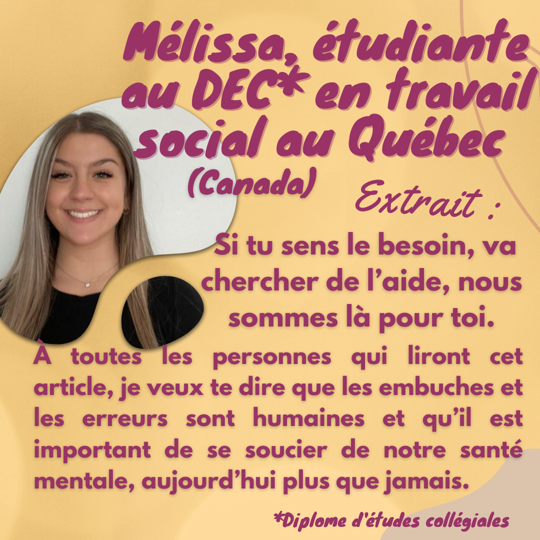 Mélissa étudiante au DEC travail social au Québec – Mois du travail social 2022