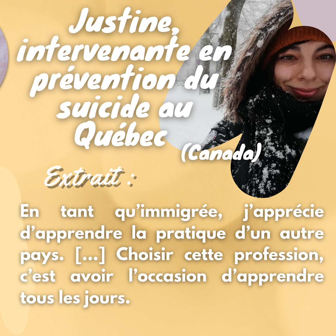 Justine intervenante  en prévention du suicide au Québec – Mois du travail social 2022